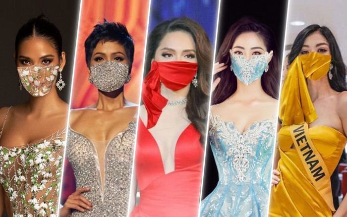 Hương Giang - H'Hen Niê - Hoàng Thùy đeo khẩu trang 'tone sur tone' với đầm dạ hội 'làm nên lịch sử' Ảnh 2