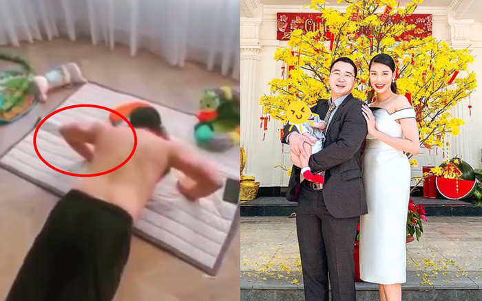 Ông xã Lan Khuê chơi tư thế lạ: Vừa hít đất vừa… chăm con tài tình! Ảnh 2