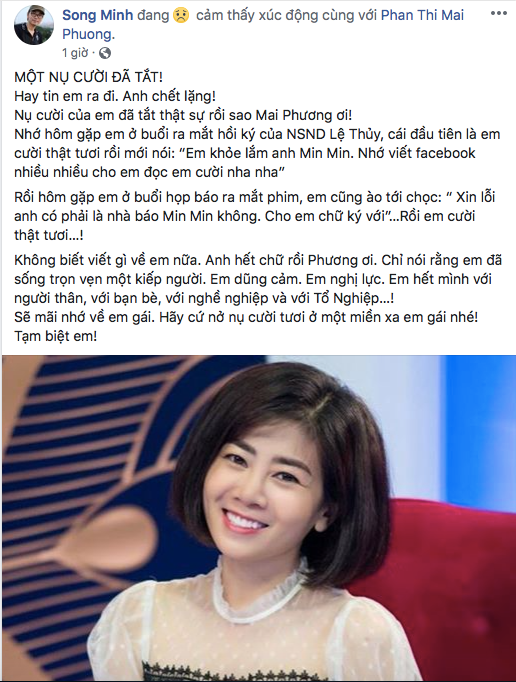 Cộng đồng mạng đau buồn tiễn biệt diễn viên Mai Phương