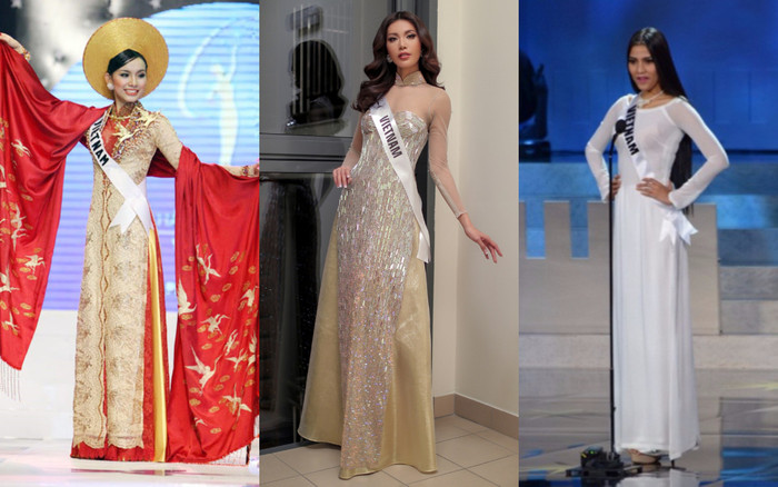 Áo dài ở đấu trường quốc tế: Kiều Loan quên mặc, Minh Tú vừa diện vừa tặng, 2 mỹ nhân này đạt kỷ lục Ảnh 2