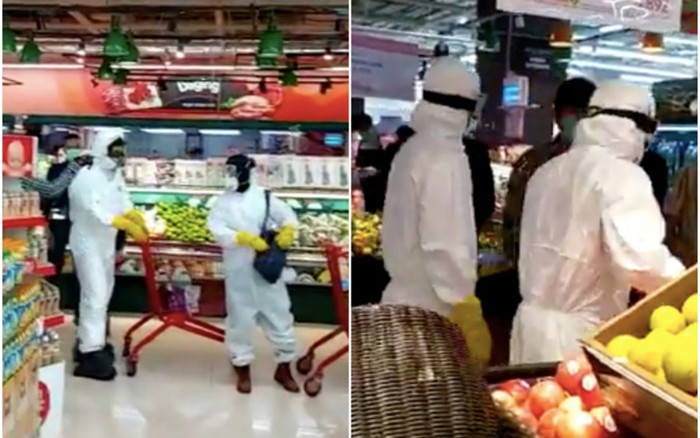 Mặc đồ bảo hộ đi siêu thị để tránh nhiễm COVID-19, nhóm khách hàng bất ngờ bị lên án dữ dội Ảnh 2