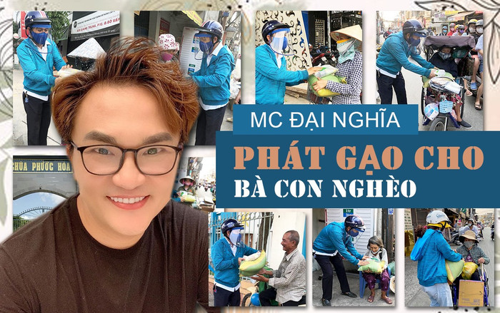 Giữa mùa dịch Covid-19, MC Đại Nghĩa vẫn thường trực phân phát gạo cho bà con nghèo Ảnh 2