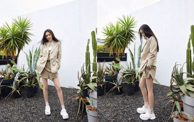 Dương Mịch mặc style 'lạ', khoe chân thon dài sau thời gian tránh dịch Ảnh 2