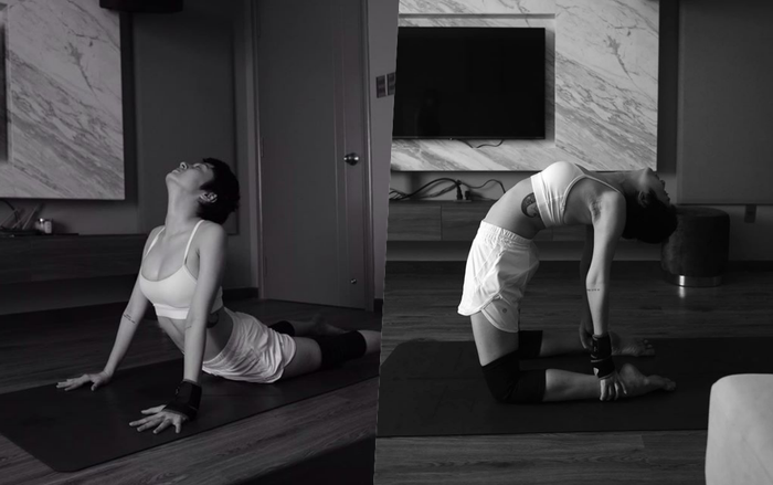 Bảo Anh khoe body hút mắt, luyện tập yoga tại nhà mùa dịch Covid-19 Ảnh 2