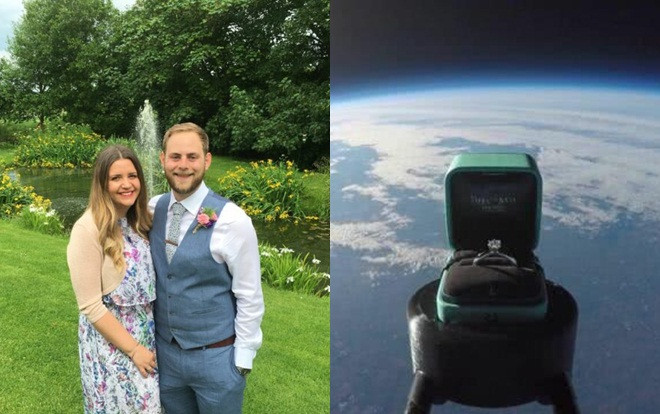 Chàng trai phóng nhẫn đính hôn vào không gian để cầu hôn bạn gái Ảnh 2