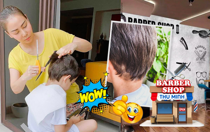 Thu Minh nhận cái kết đắng khi trổ tài cắt tóc cho quý tử giữa mùa dịch Covid-19 Ảnh 2