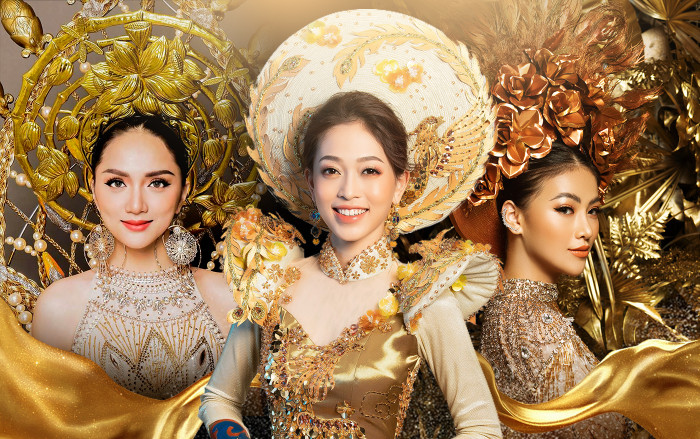 Hoa hậu Việt phục sức lộng lẫy: Hương Giang quyền lực, Phương Nga rạng rỡ với mấn phượng hoàng Ảnh 2