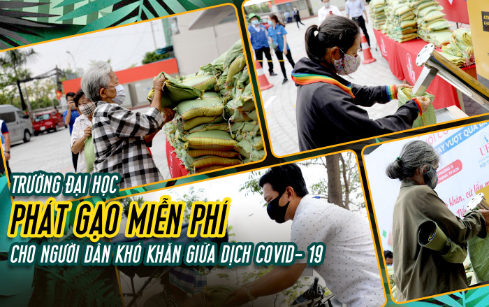 Trường Đại học tại TP.HCM phát gạo miễn phí cho người dân có hoàn cảnh khó khăn Ảnh 2