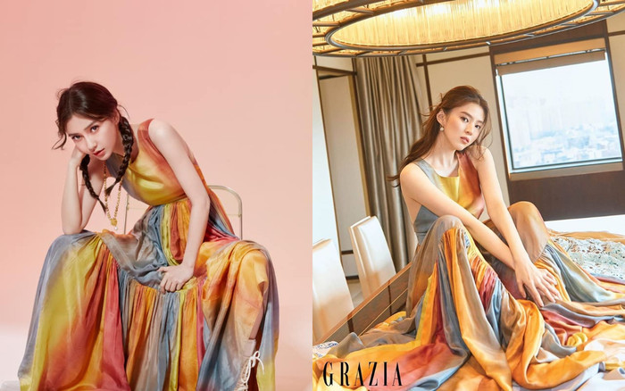 'Tiểu Song Hye Kyo' & Angelababy 'đụng độ' bộ váy sặc sỡ đẹp đến ngây người Ảnh 2