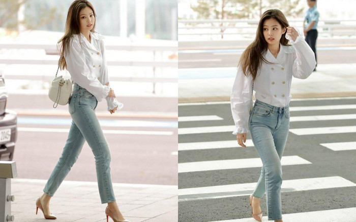 Chỉ cần diện sơ mi blouse trắng thôi Jennie Black Pink, Suzy 'đốn tim' cả khối người Ảnh 2