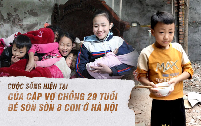 Cuộc sống hiện tại của cặp vợ chồng 29 tuổi đẻ sòn sòn 8 con ở Hà Nội: ‘Nhà thoát nghèo rồi, dịch bệnh các con phụ giúp bố xây nhà’ Ảnh 2