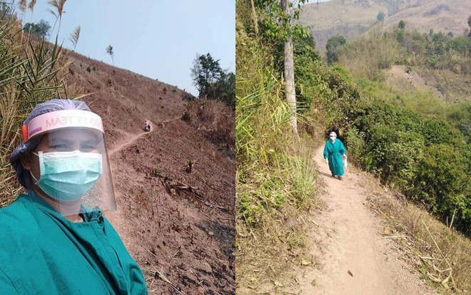 Nữ bác sĩ trèo đèo lội suối giữa trời nóng 38 độ C để chữa bệnh cho đứa trẻ đang cách ly trên núi Ảnh 2