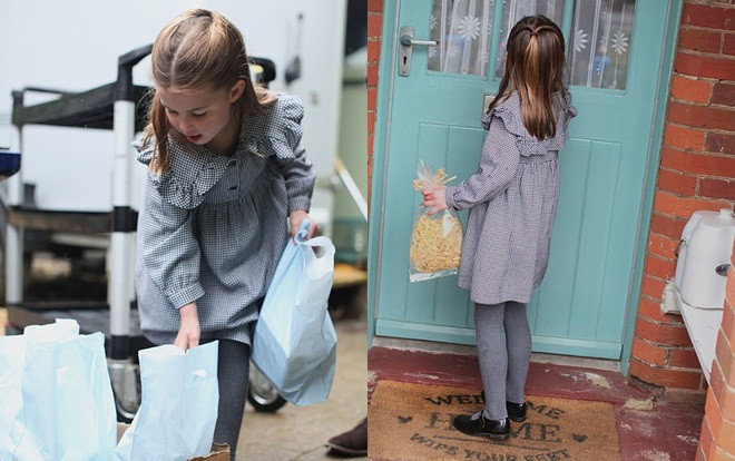Công chúa Charlotte giúp bố mẹ đem mì cho người dân trước sinh nhật 5 tuổi Ảnh 2