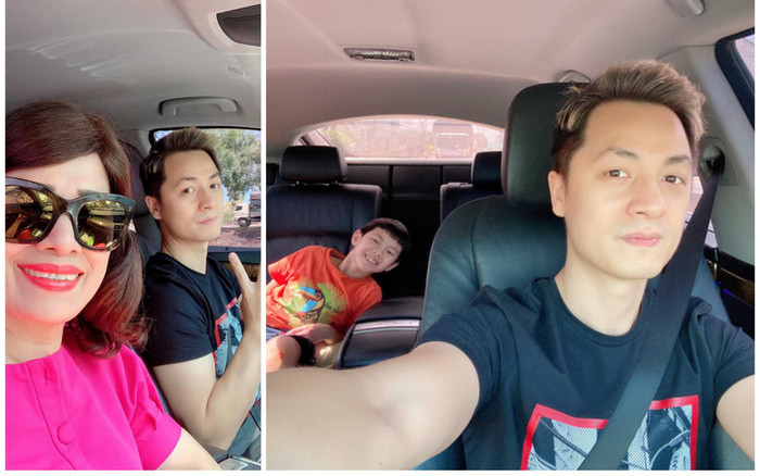 Đăng Khôi lái xe đưa mẹ và các con tới đón bà xã vừa hoàn thành cách ly Ảnh 2