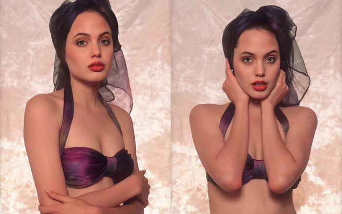 Angelina Jolie làm mẫu năm 16 tuổi thả dáng trong loạt thiết kế nội y làm say đắm khán giả Ảnh 2