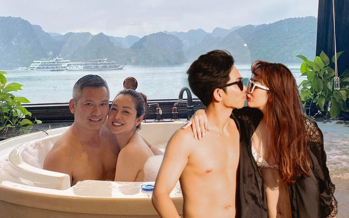 Sao Việt khoe ảnh tế nhị: Jennifer Phạm tắm bồn cùng ông xã, Khánh Thi hôn chồng say đắm Ảnh 2