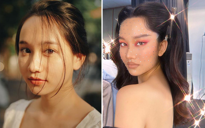 Liều lĩnh makeup mắt xéo, môi tều, Trúc Anh 'Mắt biếc' khiến không ai nhận ra Ảnh 2