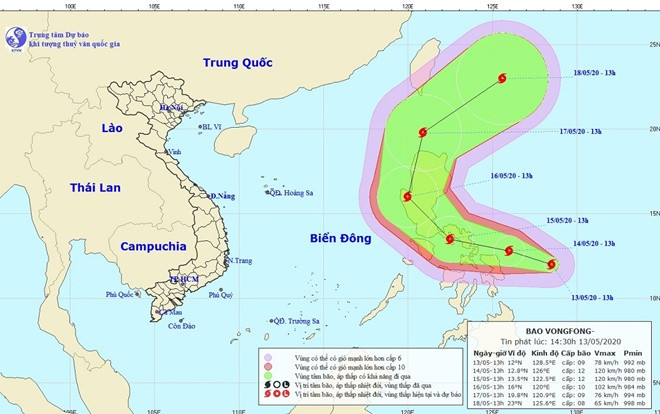 Bão Vongfong giật cấp 11 có hướng di chuyển về phía Biển Đông Ảnh 2