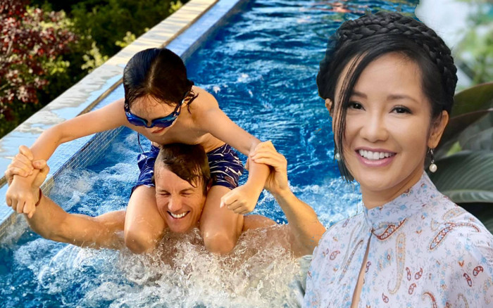 Hồng Nhung khoe ảnh 'bạn trai tin đồn' vui vẻ bơi lội với các con Ảnh 2