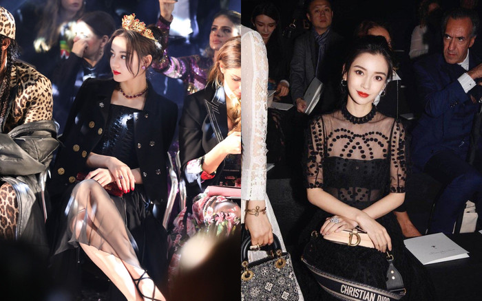 Địch Lệ Nhiệt Ba, Angelababy 'mê hoặc' truyền thông khi ngồi hàng ghế đầu dự show thời trang Ảnh 2