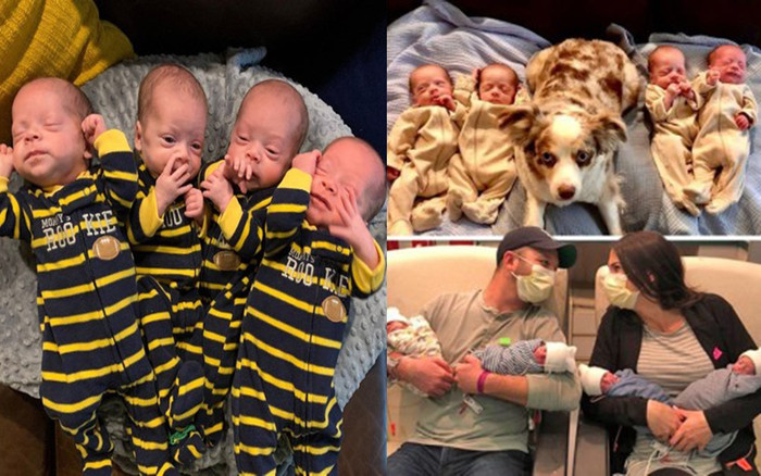 Bà mẹ sinh 4 bé trai giống nhau như đúc giữa đại dịch COVID-19 Ảnh 2