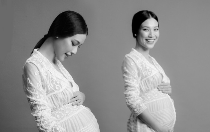 MC Hoàng Oanh khoe trọn bụng bầu quyến rũ ở tháng cuối thai kì Ảnh 2