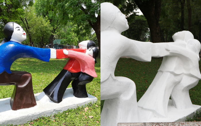 Bị phản ứng như cú sốc thị giác, tượng ở Công viên Thống Nhất được ‘lột xác’ liên tục Ảnh 2