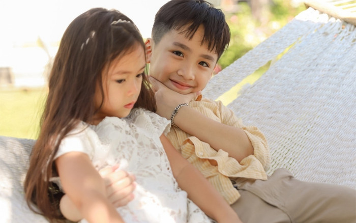 Lịm tim trước khoảnh khắc thân thiết của con trai Thu Trang - Tiến Luật và con gái Đoan Trang Ảnh 2