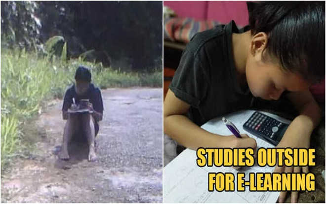 Nữ sinh 13 tuổi ngồi dưới trời nắng nóng để kết nối mạng học trực tuyến Ảnh 2