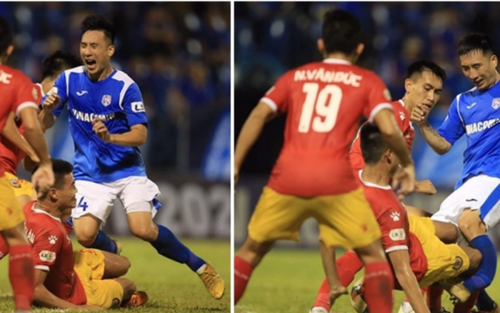 Bàng hoàng ngôi sao đội Quảng Ninh gãy chân, phải đi cấp cứu Ảnh 2