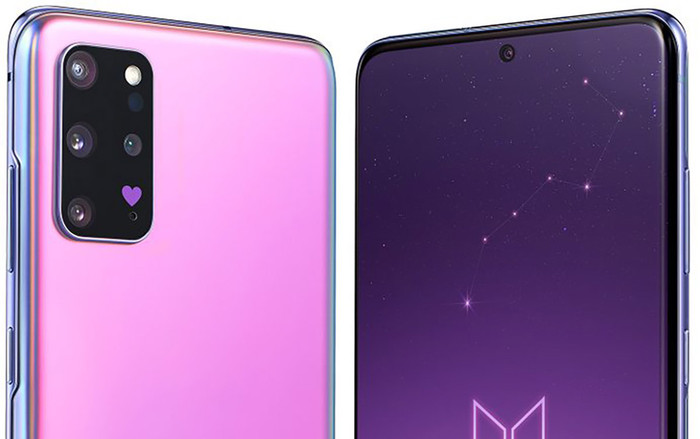 Lộ ảnh Samsung Galaxy S20+ phiên bản BTS: Tím thuỷ chung, tim tung toé Ảnh 2