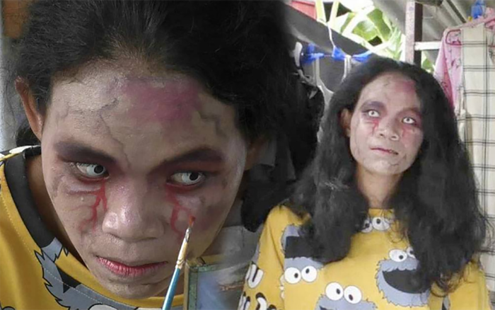 Hóa trang thành 'ma nữ' livestream bán quần áo người chết kiếm bộn tiền Ảnh 2