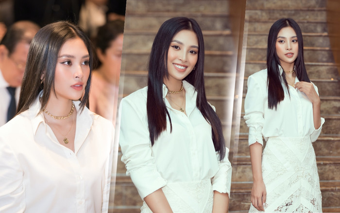 'Mỹ nhân thiên hạ' Tiểu Vy tóc thẳng đen tuyền, váy trắng thanh lịch cũng đủ hạ gục fan sắc đẹp Ảnh 2