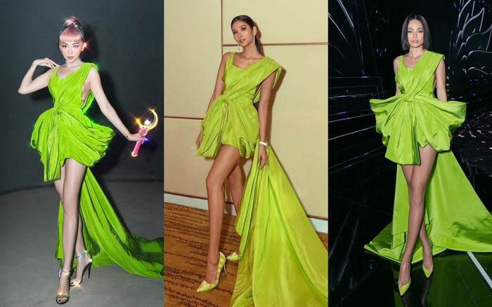 Kỷ lục: 1 chiếc đầm 8 sao Việt chen nhau mặc, gắt nhất là Tóc Tiên khi biến hóa độc lạ Ảnh 2