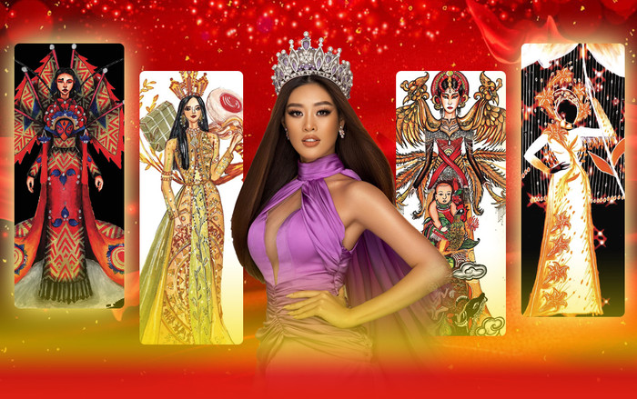 National Costume Khánh Vân: Bánh chưng bánh dày Lang Liêu độc lạ, mê mẩn 'Tranh cổ Đông Hồ' Ảnh 2