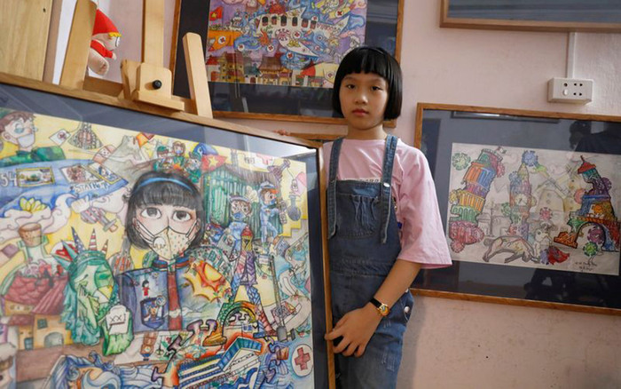 Bé gái 10 tuổi người Việt vẽ tranh chống COVID-19 lên báo quốc tế Ảnh 2