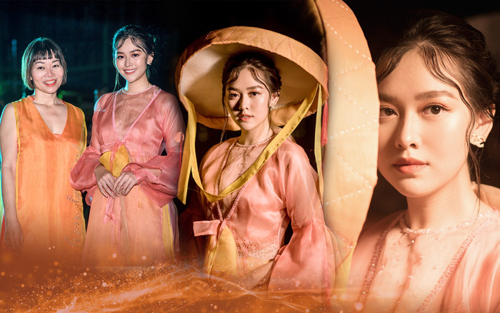 Diện áo dài do mẹ thiết kế, Á hậu Tường San đẹp dịu dàng như mỹ nhân bước ra từ tranh vẽ Ảnh 2