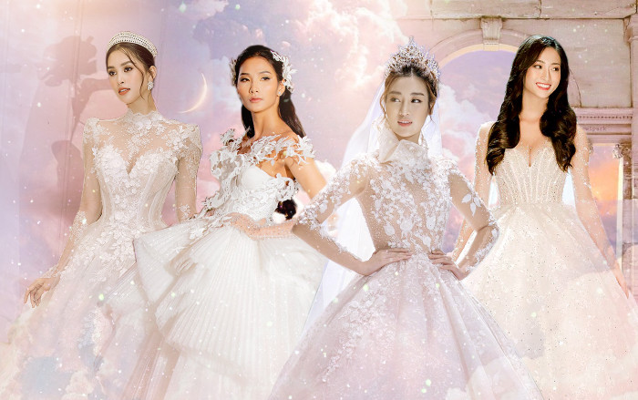 Tiểu Vy - Lương Thùy Linh đẹp 'mê hồn' với váy cưới, Hoàng Thùy làm cô dâu vẫn thần thái 'đỉnh' Ảnh 2