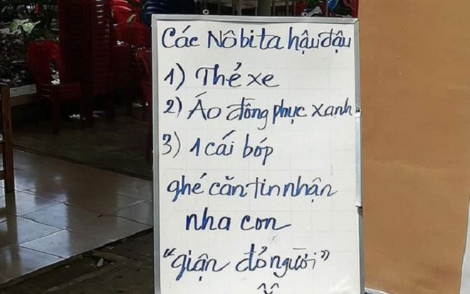 Thấy sinh viên bỏ quên đồ mà không biết danh tính 'khổ chủ', cô phục vụ căn - tin viết bảng thông báo cực dễ thương Ảnh 2