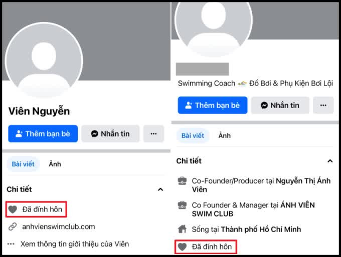 Dân mạng soi ra, trên Facebook cá nhân của Ánh Viên và H.T đều cập nhật tình trạng 'Đã đính hôn'