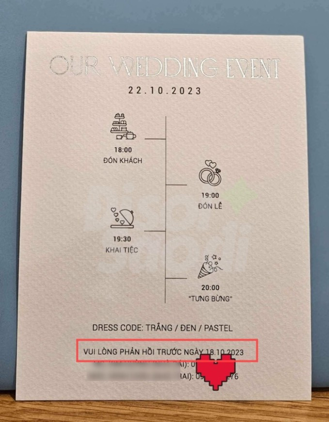 Hôn lễ của Thanh Hằng sẽ bắt đầu đón khách vào lúc 18h, làm lễ vào lúc 19h và vào tiệc tối vào lúc 19h30.