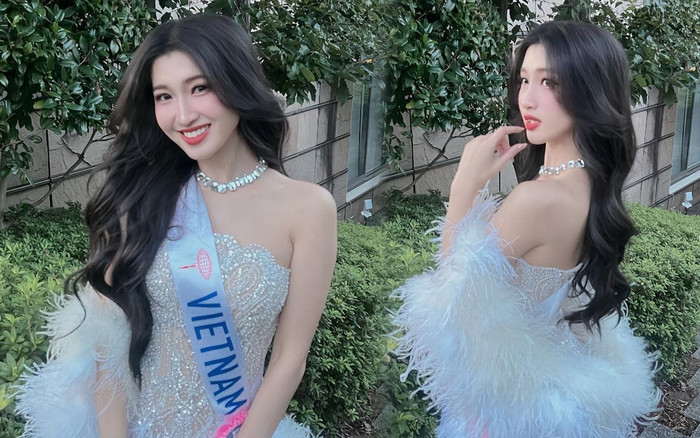 Phương Nhi khoe sắc 'xinh như thiên thần' với váy lông vũ tại Miss International Ảnh 2