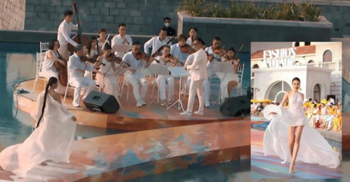 Khoảnh khắc hiếm hoi chồng nhạc trưởng và Thanh Hằng đứng chung sân khấu.