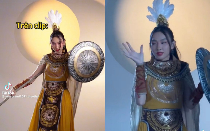 Hoa hậu Thùy Tiên liên tiếp làm rơi đạo cụ, 'bất lực' ở hậu trường chụp hình Ảnh 2