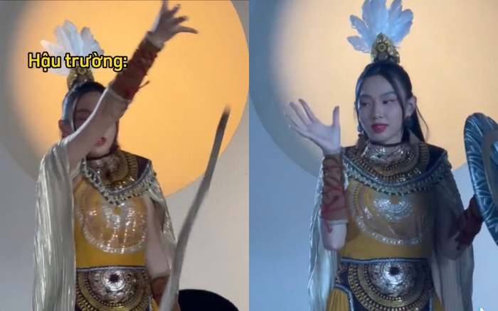 Thực tế để có những khoảnh khắc 'sống ảo', Hoa hậu Thùy Tiên đã nhiều lần làm rơi đạo cụ và phải liên tục lặp lại một động tác. Cô nàng không giấu khỏi sự bối rối sau mỗi lần thực hiện các động tác không hoàn hảo như mong đợi