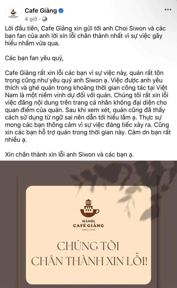 Cafe Giảng hứng 'bão' 1 sao, phải khóa fanpage sau lùm xùm liên quan đến Siwon Ảnh 2