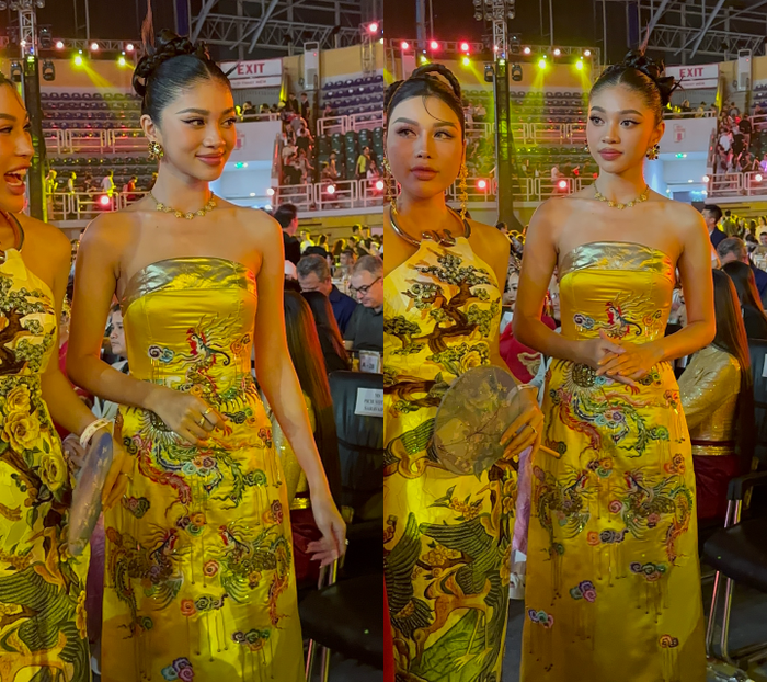 Minh Kiên diện đồ như 'hoàng hậu' đến dự National Costume của Miss Grand 2023 Ảnh 3