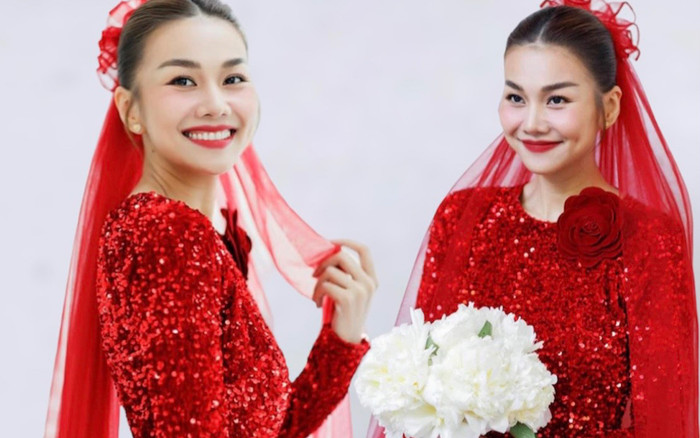 Cô dâu Thanh Hằng diện áo dài đỏ rực trong ngày lên xe hoa về nhà chồng Ảnh 2