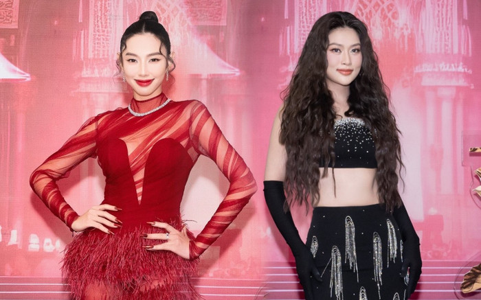Thảm đỏ bán kết Miss Grand 2023: Thiên Ân khoe eo cực thon, Thùy Tiên 'sai sai' Ảnh 2