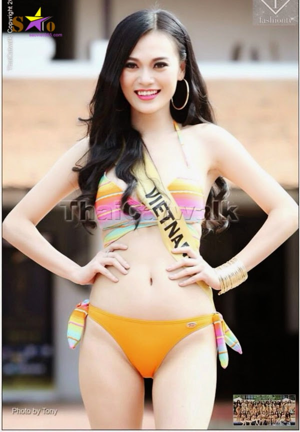 Chân dài Cao Thùy Linh trở thành người đẹp Việt dự thi Miss Grand International 2014. Vóc dáng của cô cũng được đánh giá khá ổn so với mặt bằng thí sinh năm đó. 